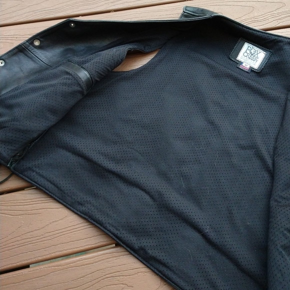 FOX CREEK LEATHER motorcycle vest lace up moto 50 (N6) - Picture 13 of 15